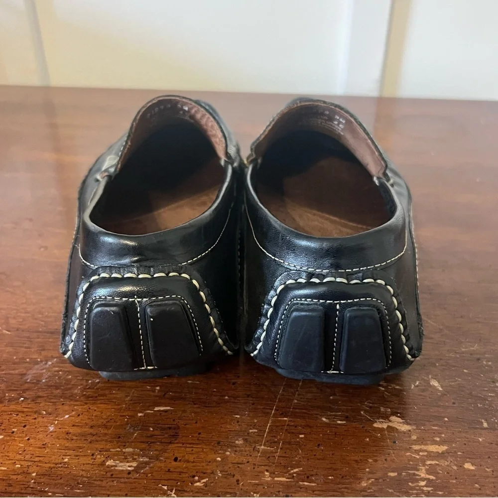 Clarks England Mens Shoe Size 9M Black Leather Driver Penny Loafers Comfort